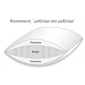 Μαξιλάρι ύπνου ξενοδοχείου Silver Trio, 3 θαλάμων, Νέο λευκό  Ευρωπαϊκό Πούπουλο Πάπιας, 60% πούπουλο, Ψηλό, 50x70cm